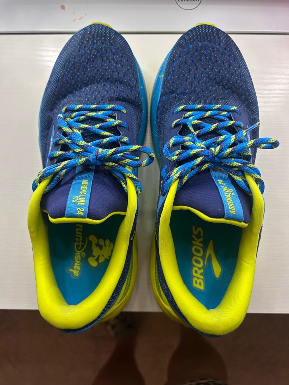 Run Disney Navy Blue and Bright Yellow brooks